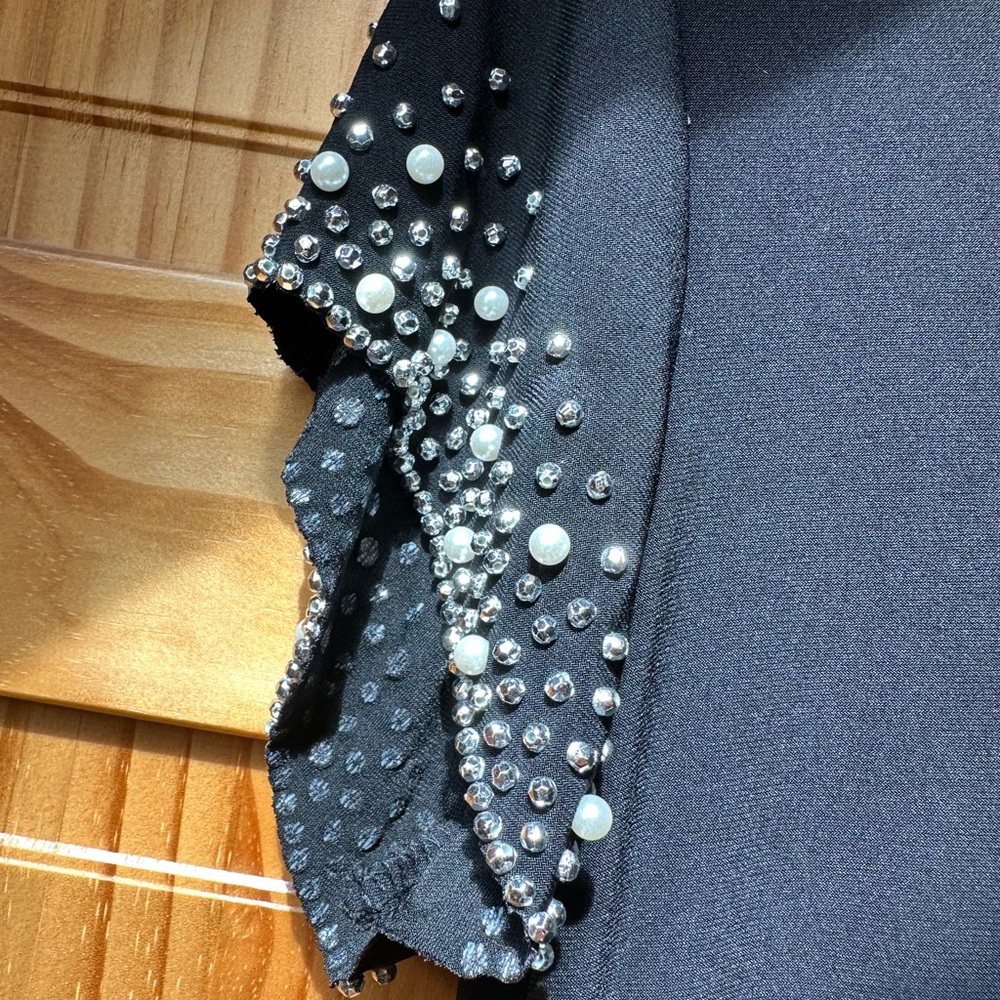 Nik and Nash Black Dress with Pearl Sleeves - Picture 2 of 5